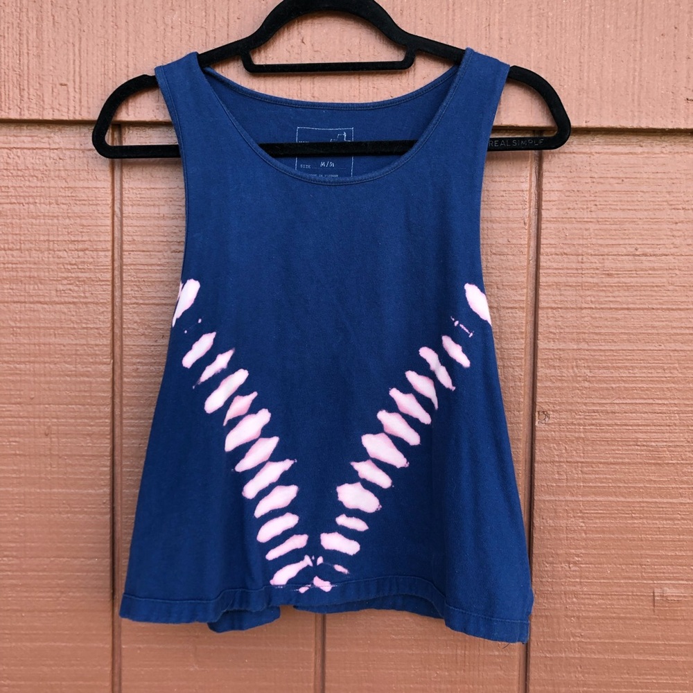 Free People navy blue tie dye T-shirt tank